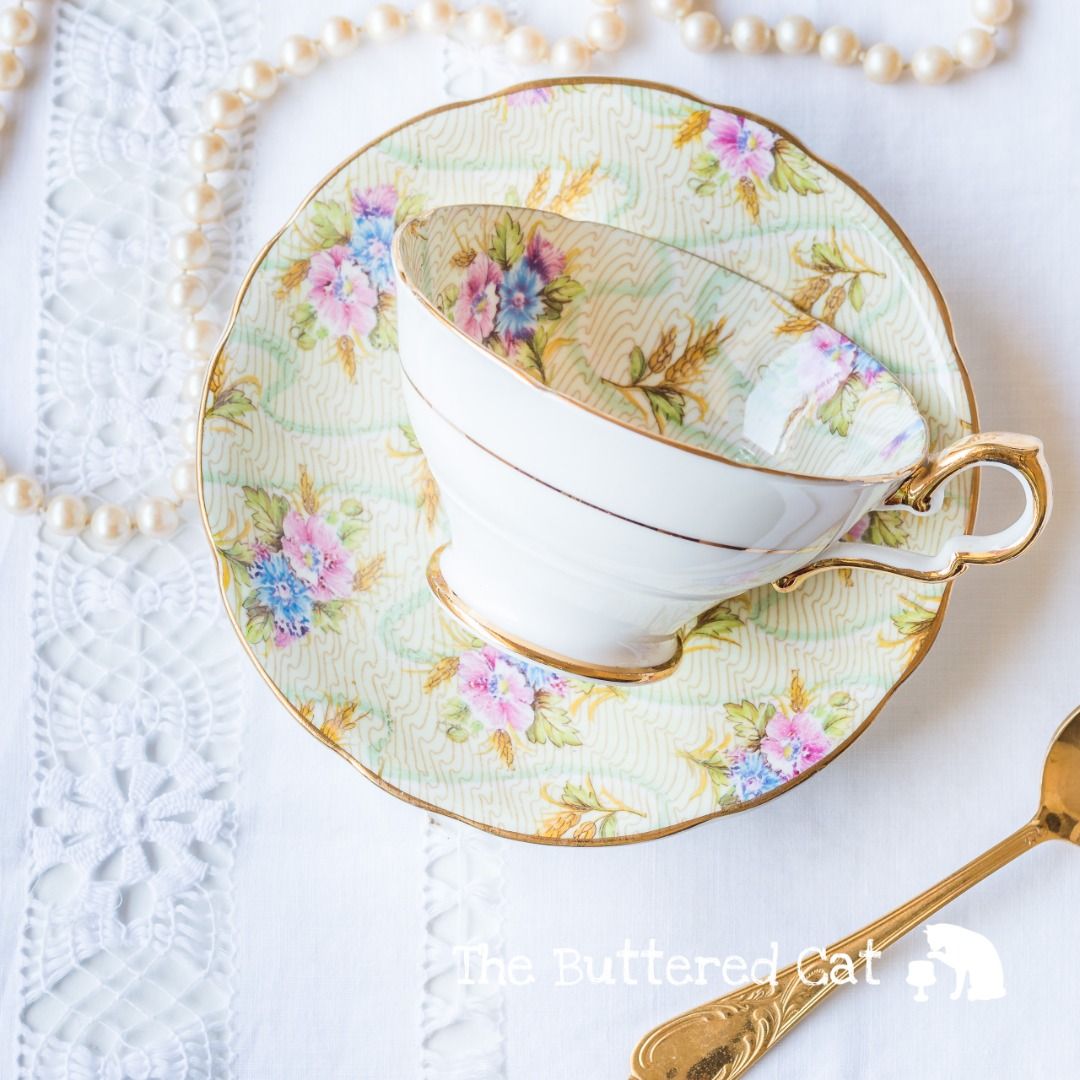 Vintage Royal Stafford English bone china cabinet cup and saucer